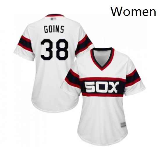 Womens Chicago White Sox 38 Ryan Goins Replica White 2013 Alternate Home Cool Base Baseball Jersey